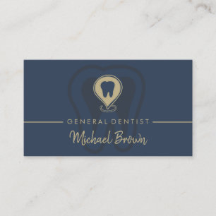 Carte De Visite Dentist Tooth Navy