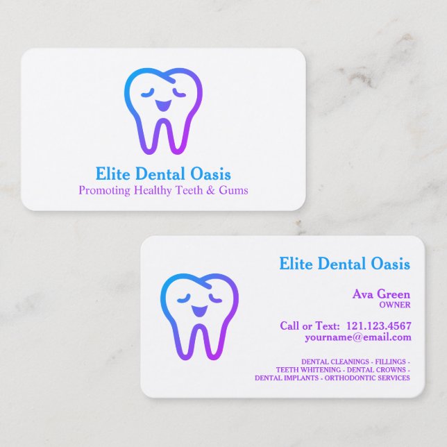 Carte De Visite Dentiste (Devant / Derrière)