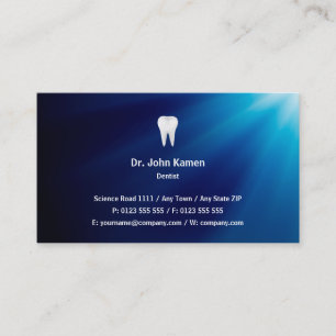 Carte De Visite Dentiste Bleu brillant