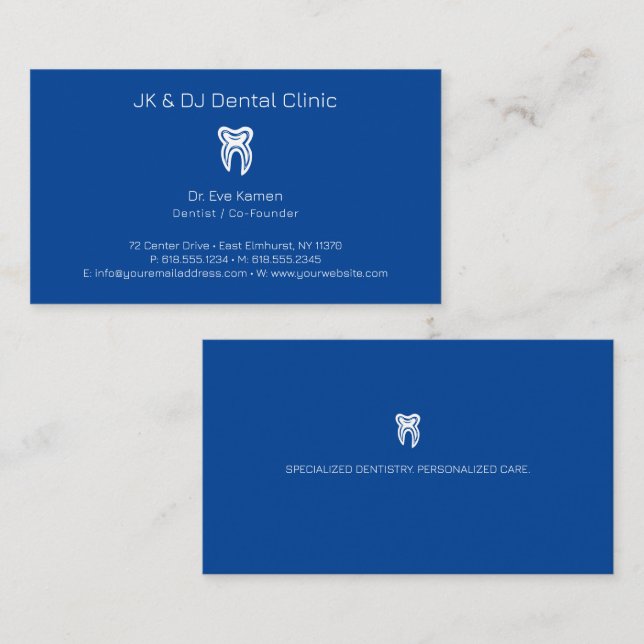 Carte De Visite Dentiste | Clinique dentaire (Devant / Derrière)
