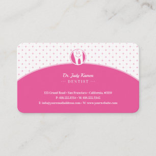Carte De Visite Dentiste   dent souriante rose