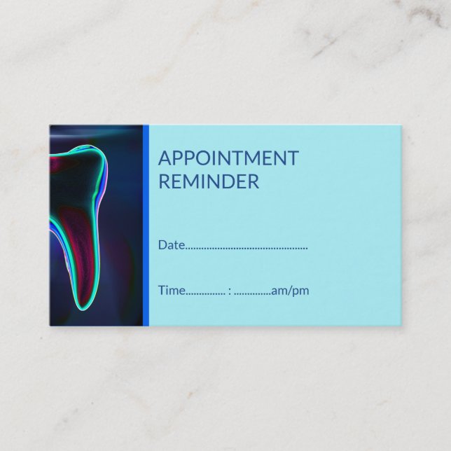 Carte De Visite Dentiste Dental Blue Dentist Rendez-vous à la dent (Devant)
