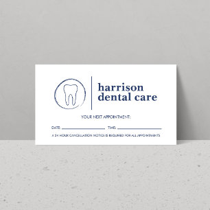 Carte De Visite Dentiste Dentiste Rendez-vous en blanc/bleu