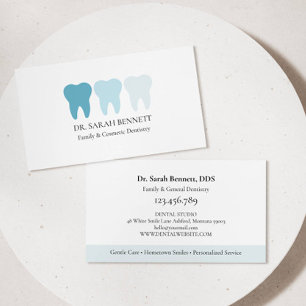 Carte De Visite Dentiste élégant aérien bleu clair professionnel