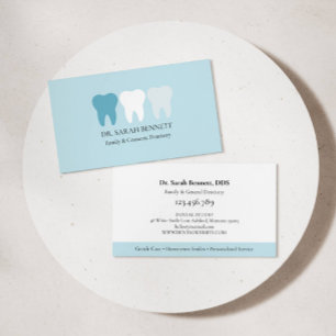 Carte De Visite Dentiste élégant palette bleu aqua professionnel