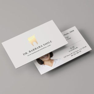Carte De Visite Dentiste Faux Gold Tooth Photo Minimale