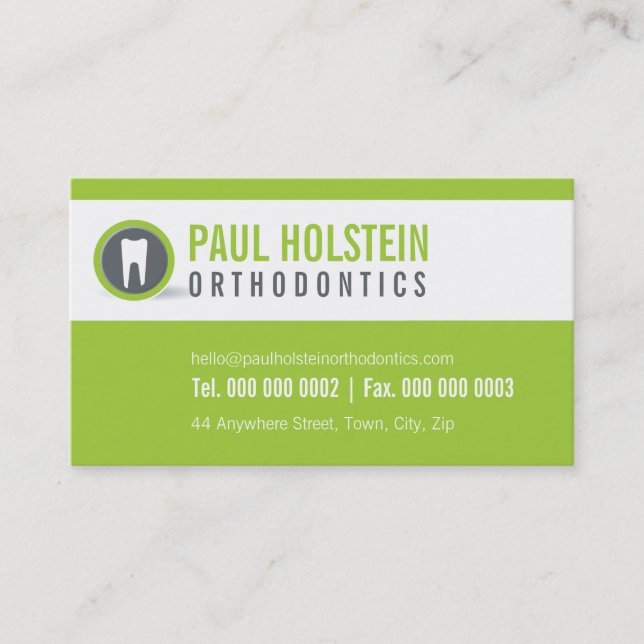 Carte de visite DENTISTE :: logo de dent moderne 2 (Devant)