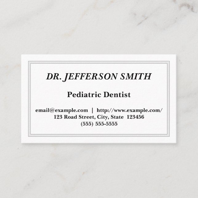 Carte de visite Dentiste personnalisable (Devant)