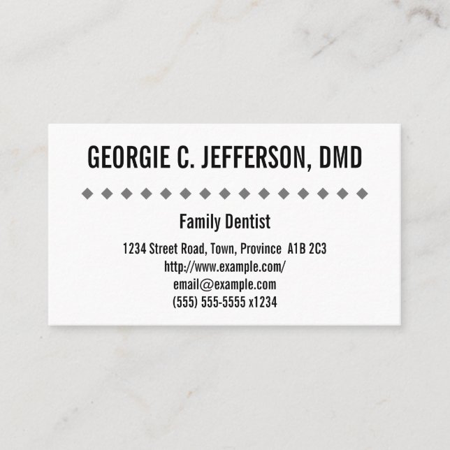 Carte De Visite Dentiste professionnel (Devant)