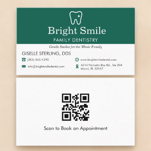 Carte de visite dentiste professionnel Code QR