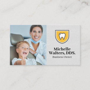 Carte De Visite Dentiste souriant avec petit garçon Patient