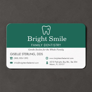 Carte De Visite Dentiste Vert