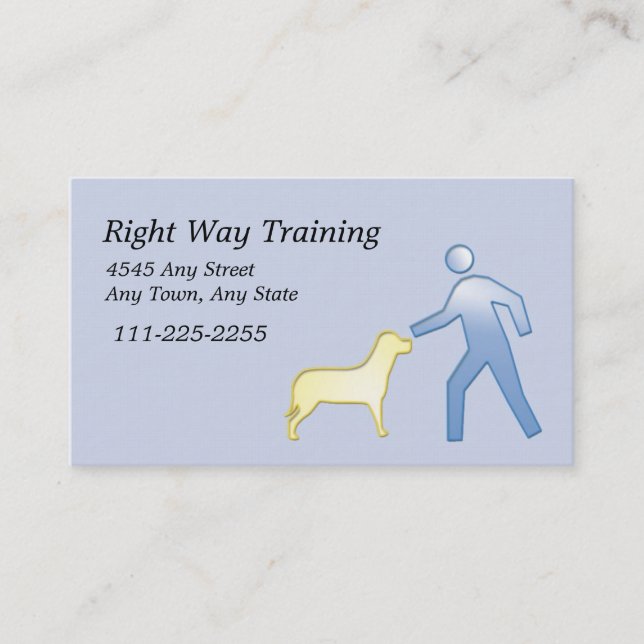 Carte de visite d'entraînement de chien (Devant)