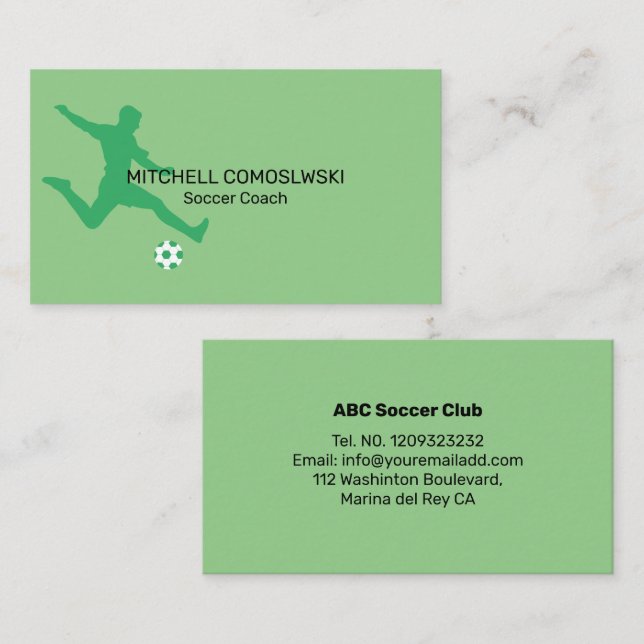 Carte de visite d'entraîneur de football professio (Devant / Derrière)