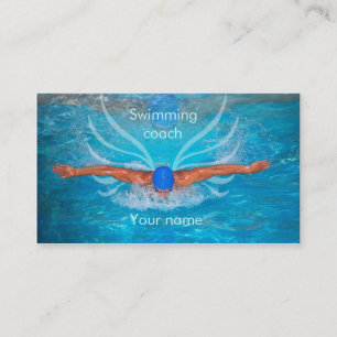 Carte de visite d'entraîneur de natation