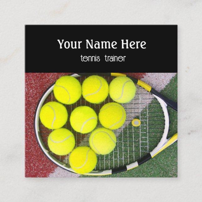 Carte de visite d'entraîneur de tennis (Devant)