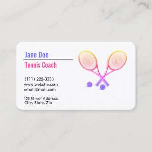 Carte de visite d'entraîneur de tennis