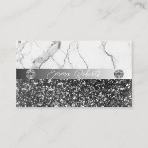 Carte de visite d'entraîneur Diamond Marbre Argent