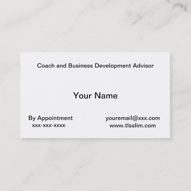 Carte de visite d'entraîneur et de distributeur de (Dos)
