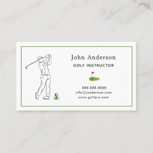 Carte de visite d'entraîneur professionnel de golf