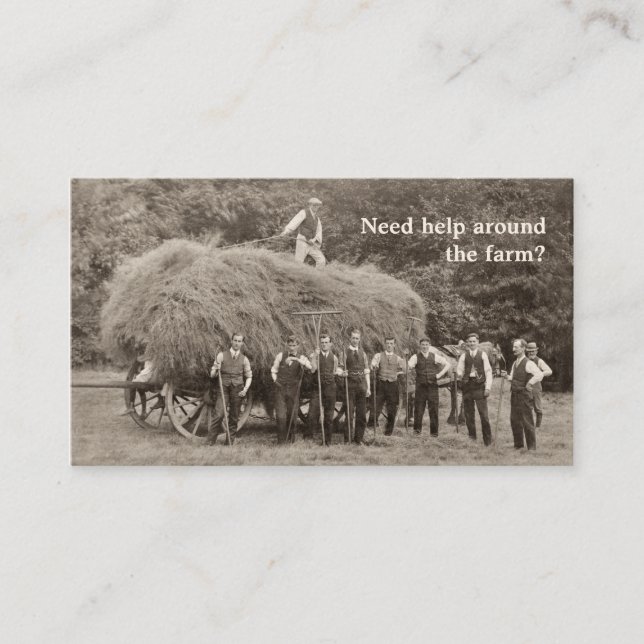 Carte de visite d'entrepreneur de ferme (Devant)