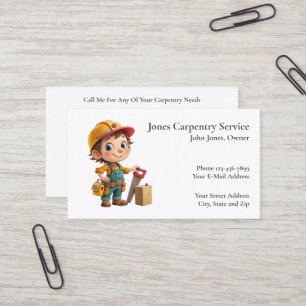 Carte de visite d'entrepreneur en construction de