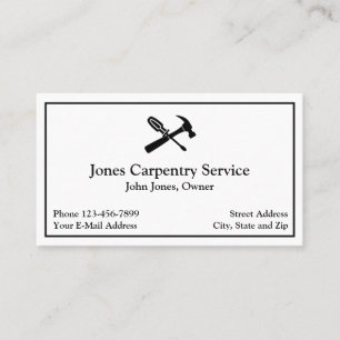 Carte de visite d'entrepreneur en construction de 