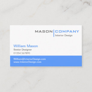 Carte de visite d'entreprise bleu et blanc