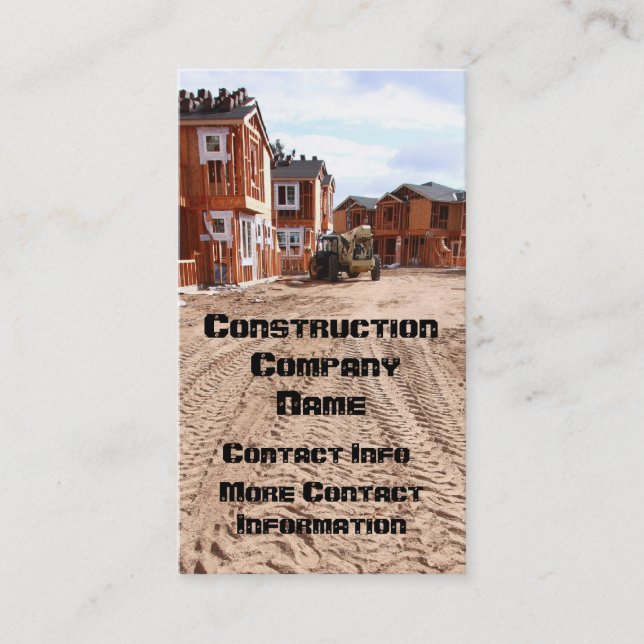 Carte de visite d'entreprise de construction (Devant)