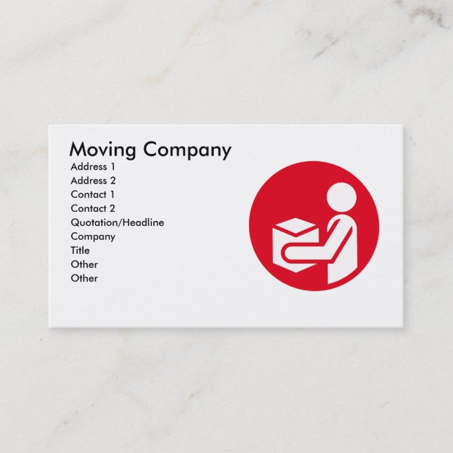 carte de visite d'entreprise de déménagement (Devant)