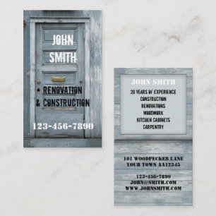 Carte de visite d'entreprise de rénovation de cons