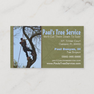 Carte de visite d'entreprise de service d'arbre