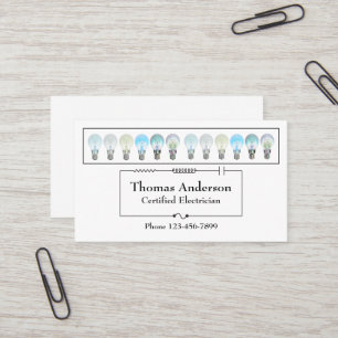 Carte de visite d'entreprise d'électricien