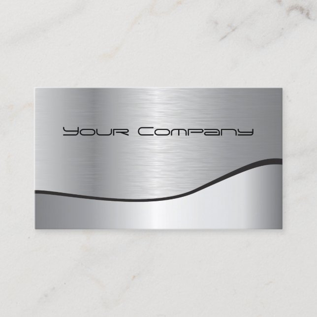 Carte de visite d'entreprise en argent à deux tons (Devant)