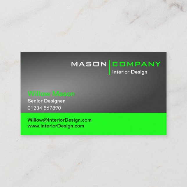 Carte de visite d'entreprise Grey Light et Lime Gr (Devant)