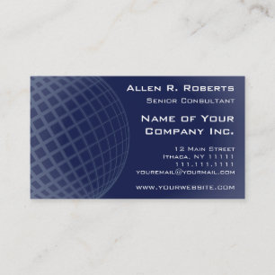 Carte De Visite D'entreprise moderne bleu-foncé élégant global