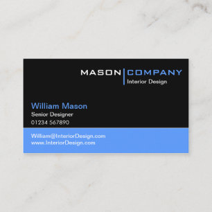 Carte de visite d'entreprise noir et bleu