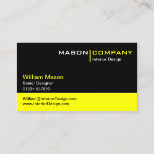 Carte de visite d'entreprise noir et jaune