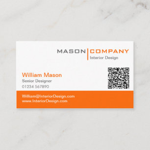 Carte de visite d'entreprise Orange & White