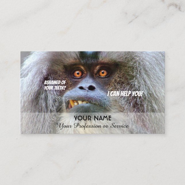 Carte De Visite Dents amusantes pour les experts dentaires contre  (Devant)
