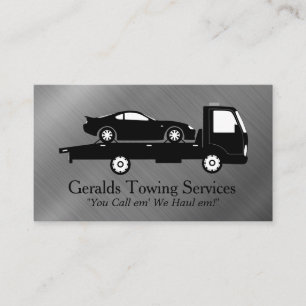 Carte De Visite Dépanneuse remorquant une voiture Services autom