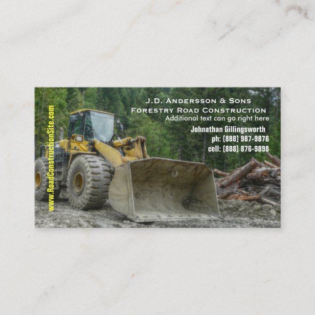 Carte De Visite Déplacement lourd de la terre de construction de (Devant)