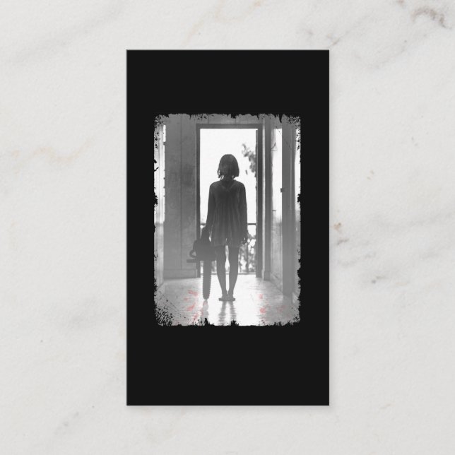 Carte De Visite Déplaisante tronçonneuse Horreur Dark Art (Devant)