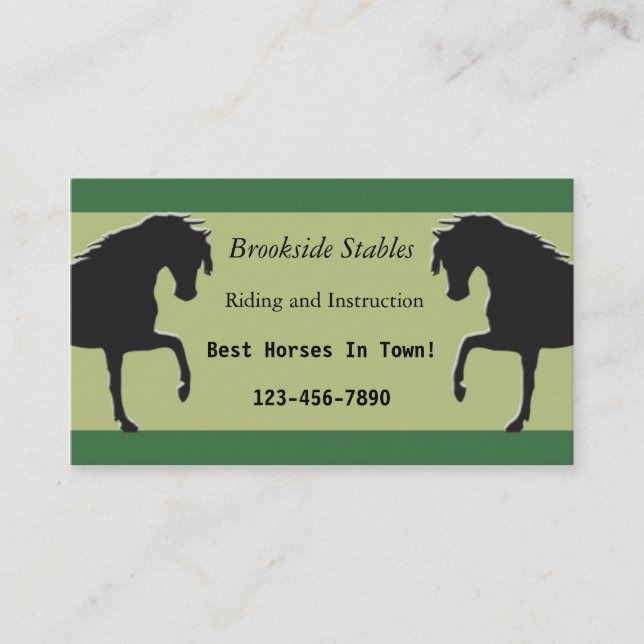 Carte de visite d'équitation (Devant)