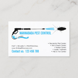 Carte De Visite Dératiseur professionnel bleu de lutte antiparasit