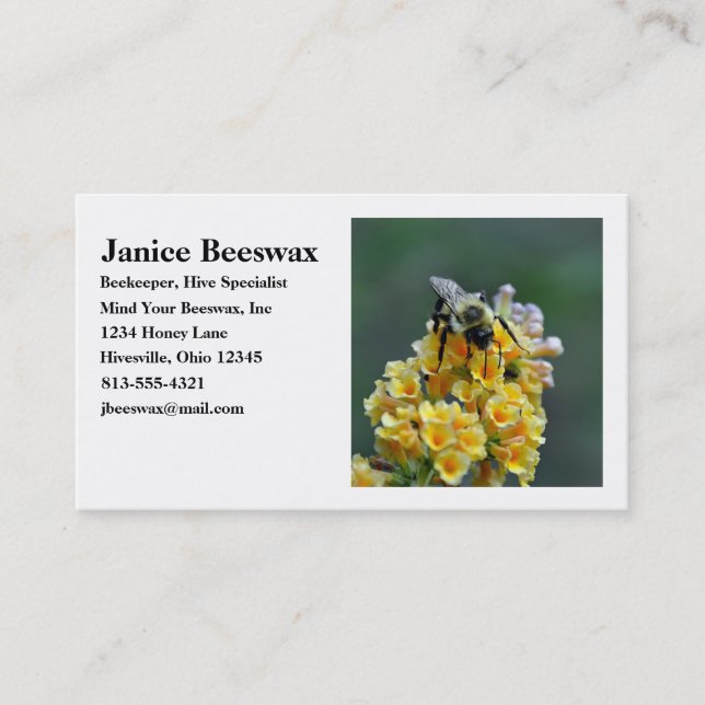 Carte de visite des abeilles (Devant)