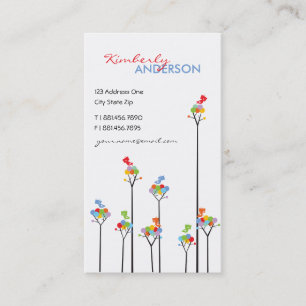 Carte De Visite Des Arbres À Arc En Ciel Coloré Et De Mignons Tw