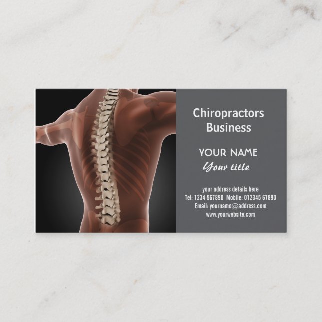 Carte de visite des chiropraticiens (Devant)