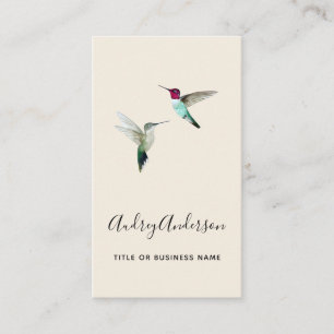 Carte de visite des colibris d'Anna