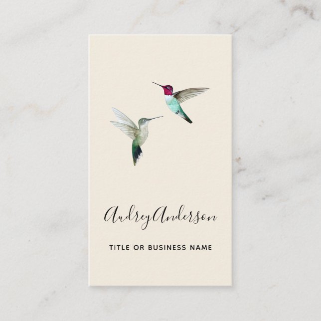 Carte de visite des colibris d'Anna (Devant)